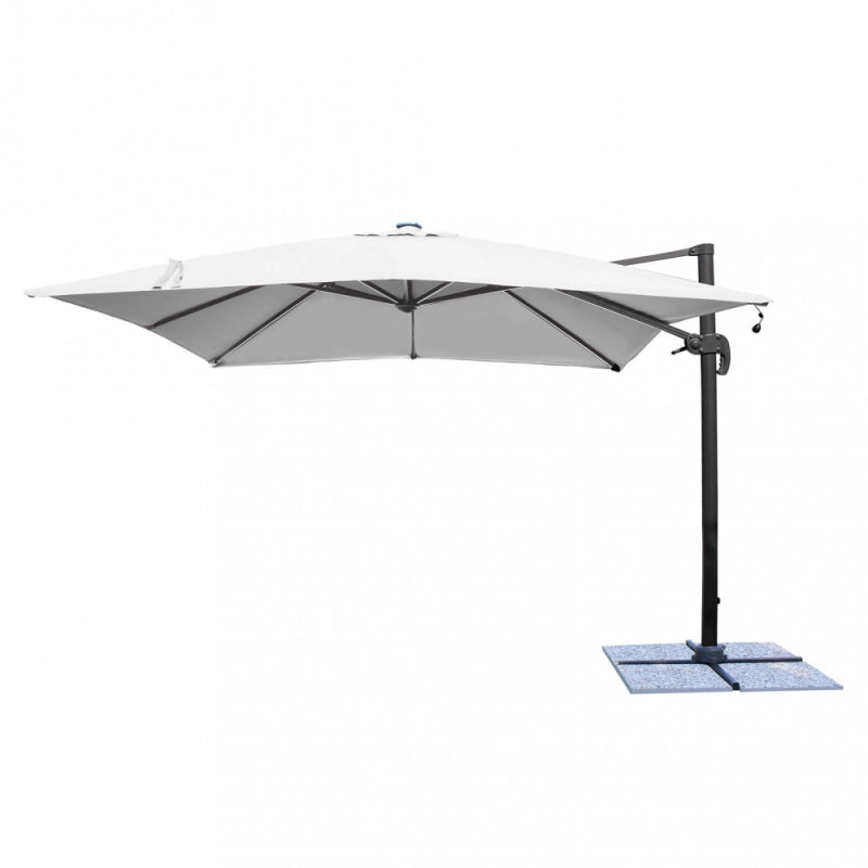 OMBRELLONE CON LED 3 X 4 PITAGORA ANTRACITE TELO GRIGIO