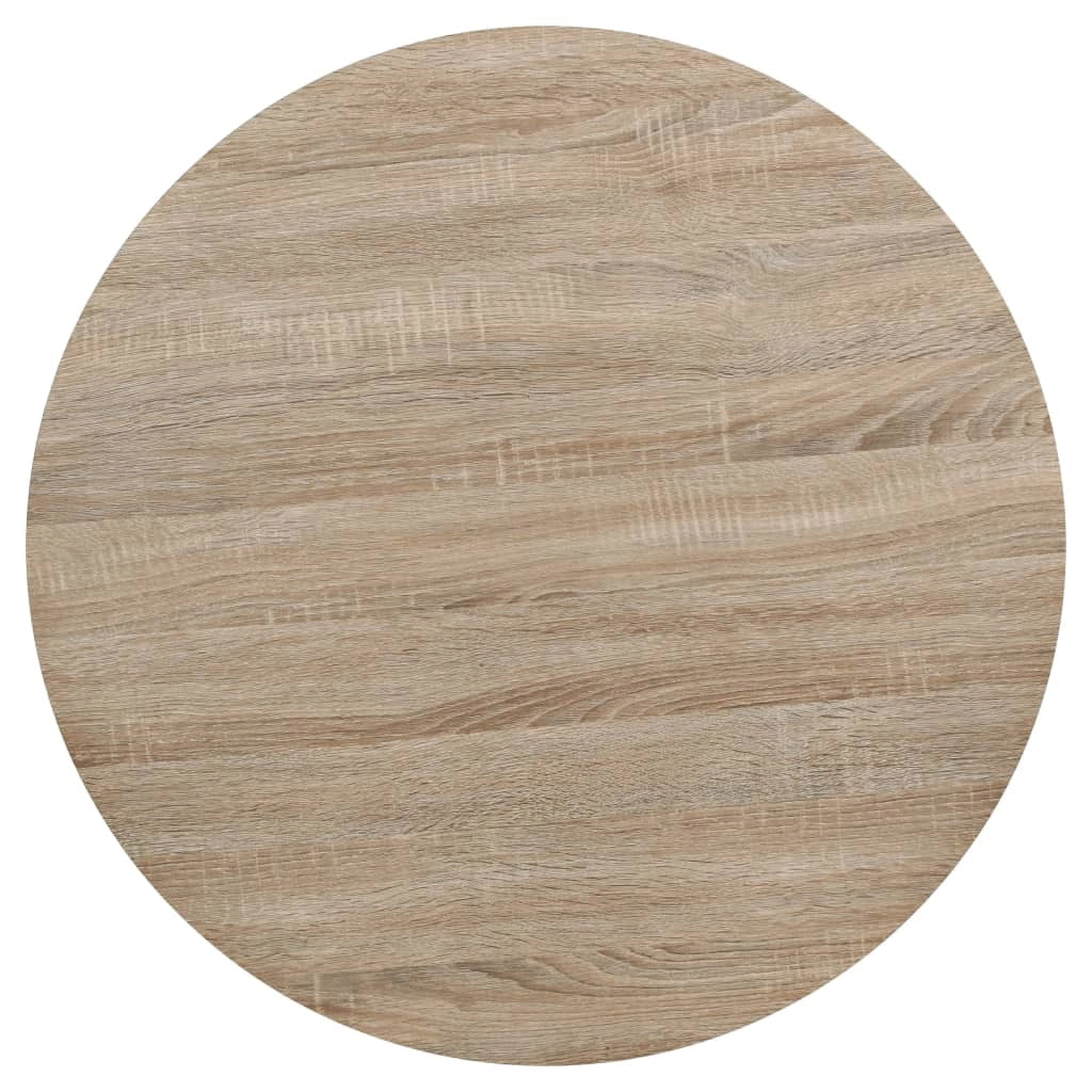 Tavolo alto stile bar/bistrot MDF e acciaio rotondo 80 cm rovere marrone 0902111