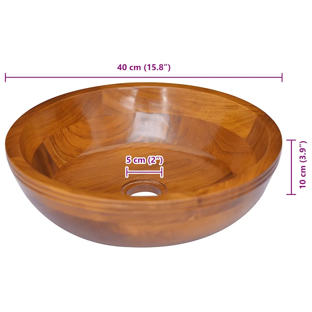 Lavabo in Legno Massello di Teak Φ40x10 cm 326160
