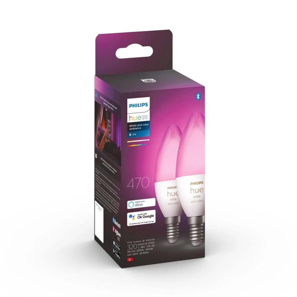 Philips Hue White and Color ambiance 2 Lampadine Smart E14 25 W