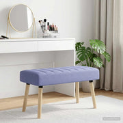 Panchina trapuntata a canale Blu jeans 80 x 40 x 46 cm Tessuto 42038486