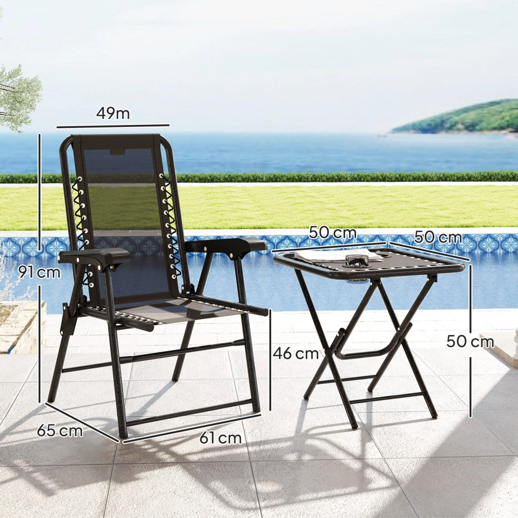 Set Bistrot 3 Pezzi in Acciaio ¨C zephmum ¨C Grigio Antracite 60x60x75
