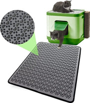 Matrice per gatto XXL, grande, ondervloer, design doppio strato acqua-tetto, 100% EVA, prodotto con gatti e accessori (60-74 cm, grigio)