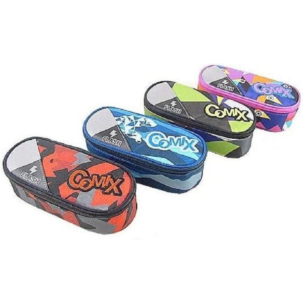 Trade Shop - Astuccio Portapenne Ovale Comix Flash Organizzato In Poliestere Accessori Scuola -