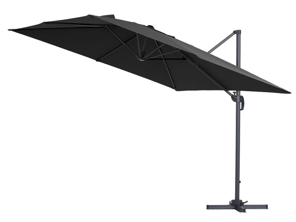 Ombrellone da giardino decentrato in alluminio SUN 3 - Quadrato - 3 x 3 m - Nero