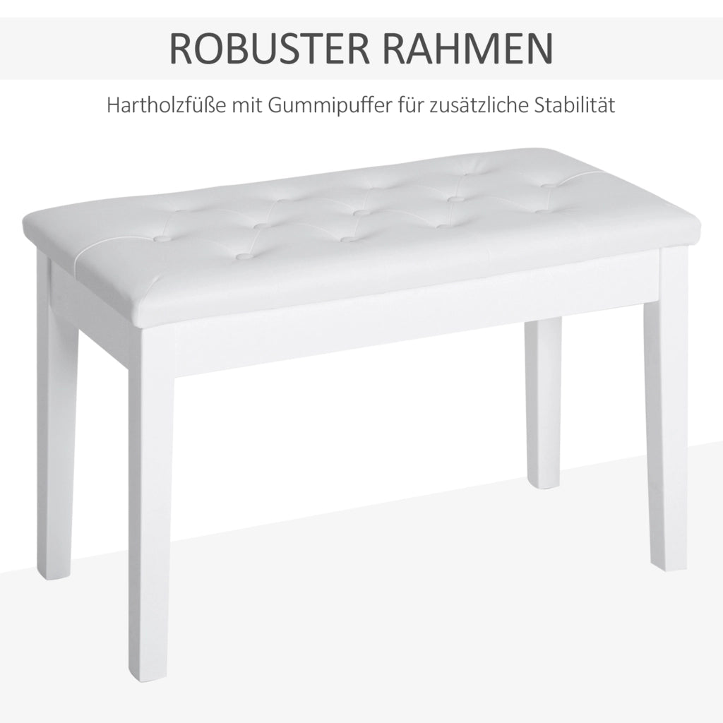 PANCA PER PIANOFORTE 79,5 x 39 x 15,9 cm Legno Bianco