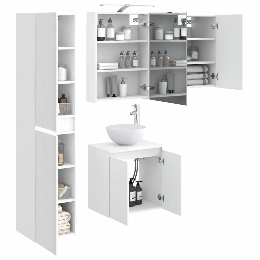 Set di Armadi da Bagno 5 pcs Bianco 50 x 14,5 x 70 cm 3407287