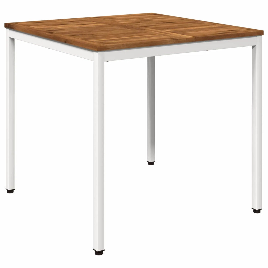 Tavolo da cena da giardino Naturale e Bianco 80 x 80,5 x 75 cm 901311