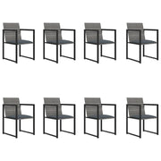 Set da Pranzo da Giardino 9 pz con Cuscini in Polyrattan Grigio 313119