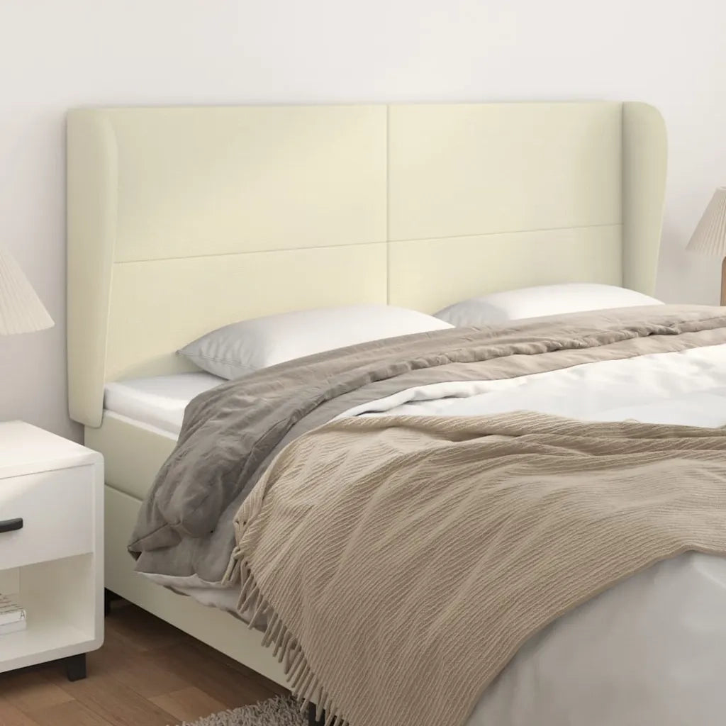 Testiera | Testata ad Orecchio Crema 163x23x118/128 cm in Similpelle