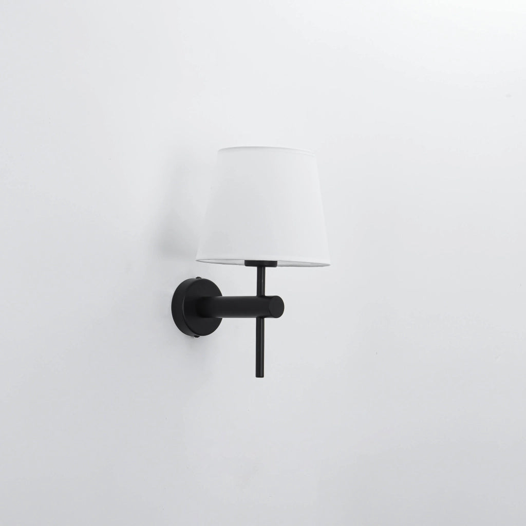 Applique Tivoli nera paralume bianco E27 40W LightPrestige