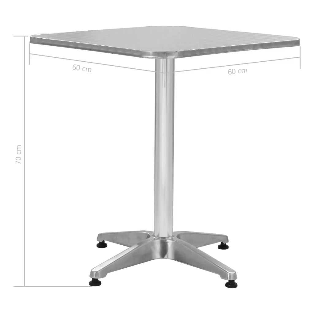Tavolo da Giardino | Tavolino da esterno Argento 60x60x70 cm in Alluminio