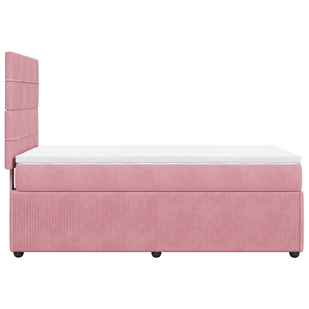 Giroletto a Molle con Materasso Rosa 90x200 cm in Velluto