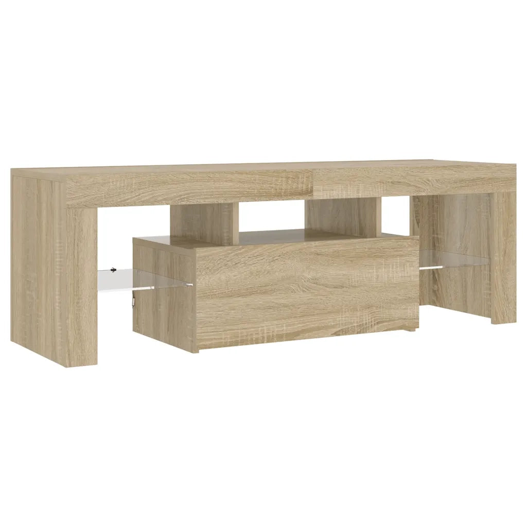 Mobile Porta TV con Luci LED Rovere Sonoma 120x35x40 cm
