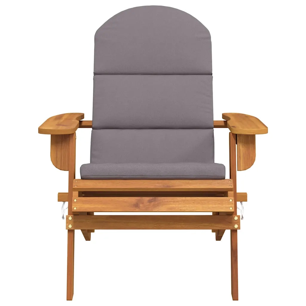 Sedia Adirondack da Giardino con Cuscini Legno Massello Acacia 360032