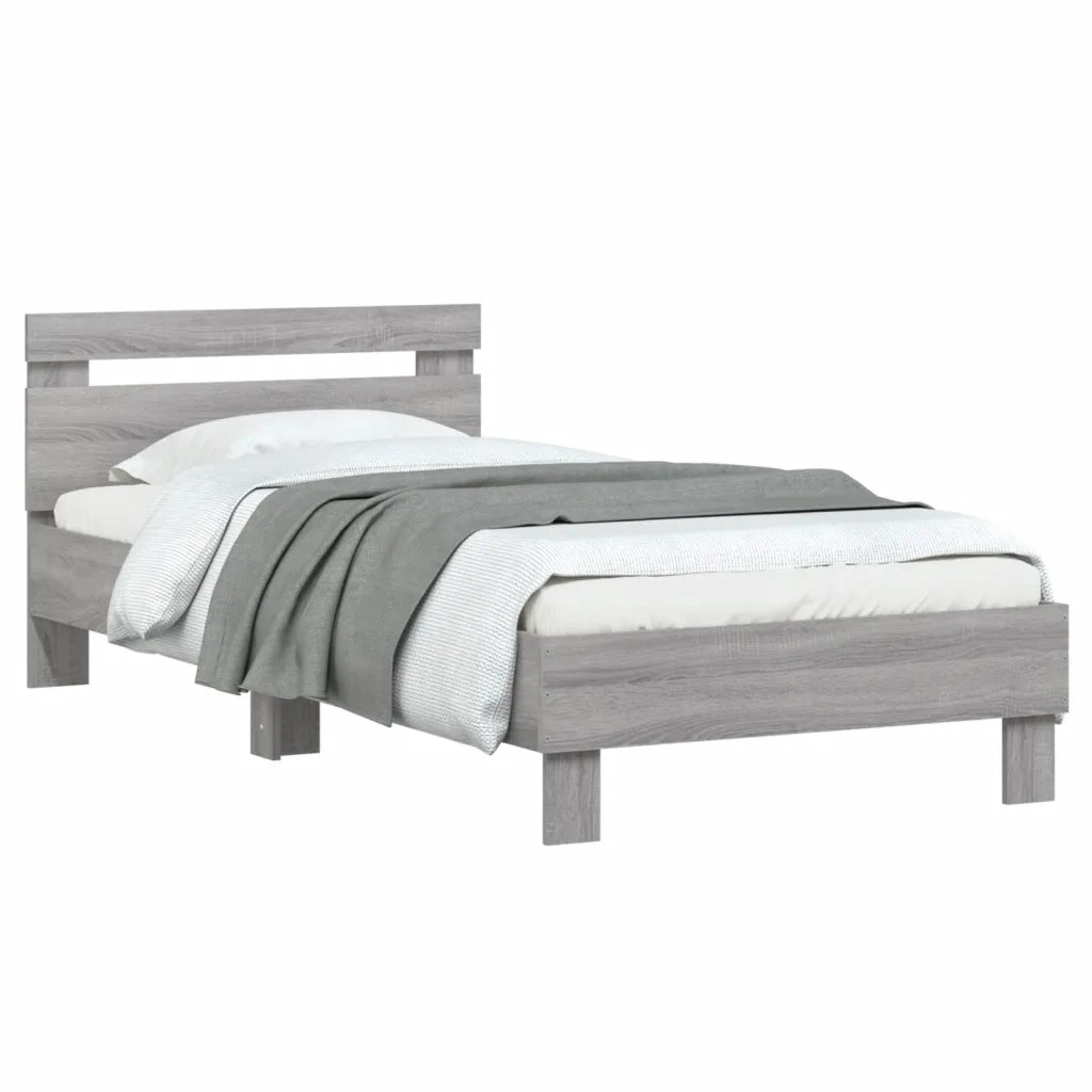 Giroletto con Testiera Grigio Sonoma 75x190cm Legno Multistrato 838573