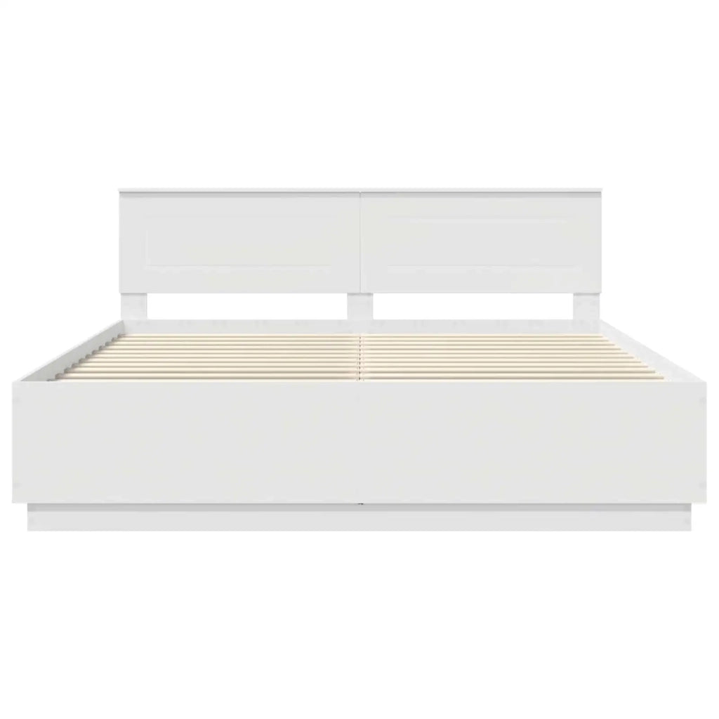 Struttura del letto Bianco 200 x 200 cm Legno multistrato