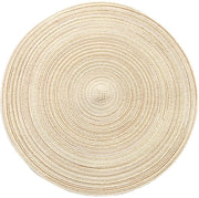 Set di sei placemats rotondi, tessuti a mano in cotone, di 38 cm, facili da pulire, ideali per occasioni speciali e matrimoni. Beige