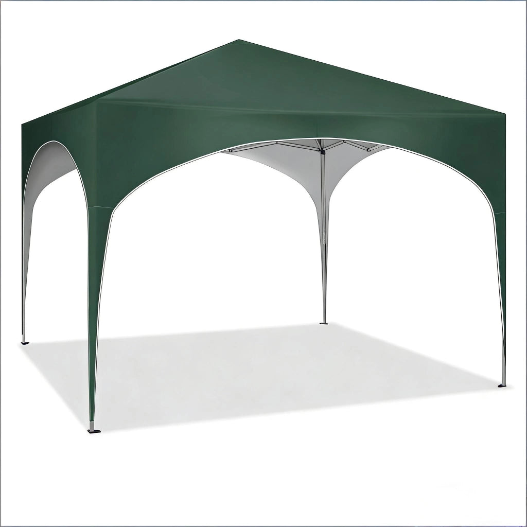 GAZEBO 3x3 m Regolabile in Altezza Verde in Metallo e Tessuto Oxford