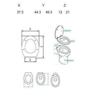 Copri water sedile wc universale scuro per il bagno
