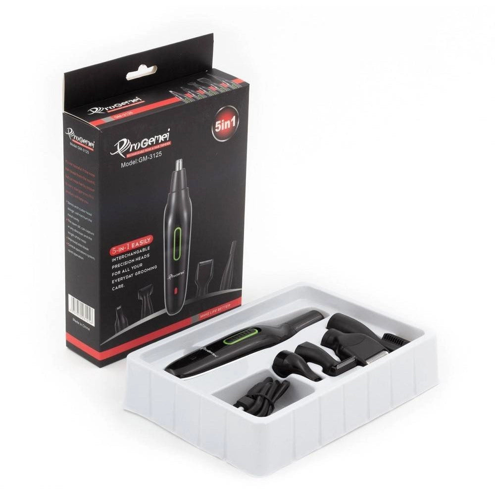 Trade Shop - Rifinitore Rasoio Elettrico 5in1 Naso Orecchio Capelli Trimmer Gm-3125 Ricaricabile -