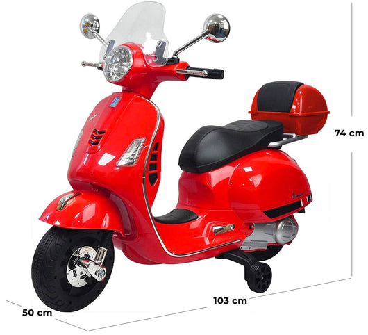 Piaggio Vespa GTS Elettrica 12V con Bauletto per Bambini Rossa
