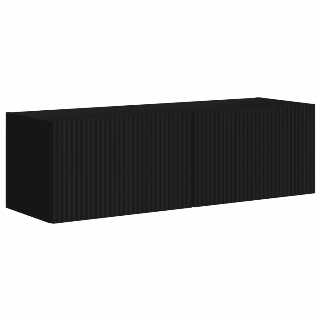 Set di Mobiletto da TV a Parete Montaggio a parete 6 pcs Nero 3408953