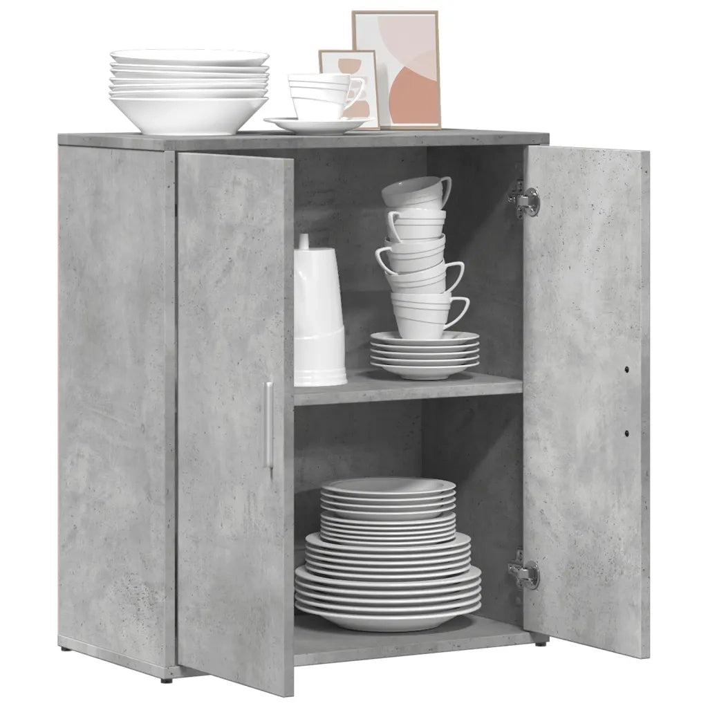 Credenza Grigio Cemento 60x31x70 cm in Legno Multistrato 840460