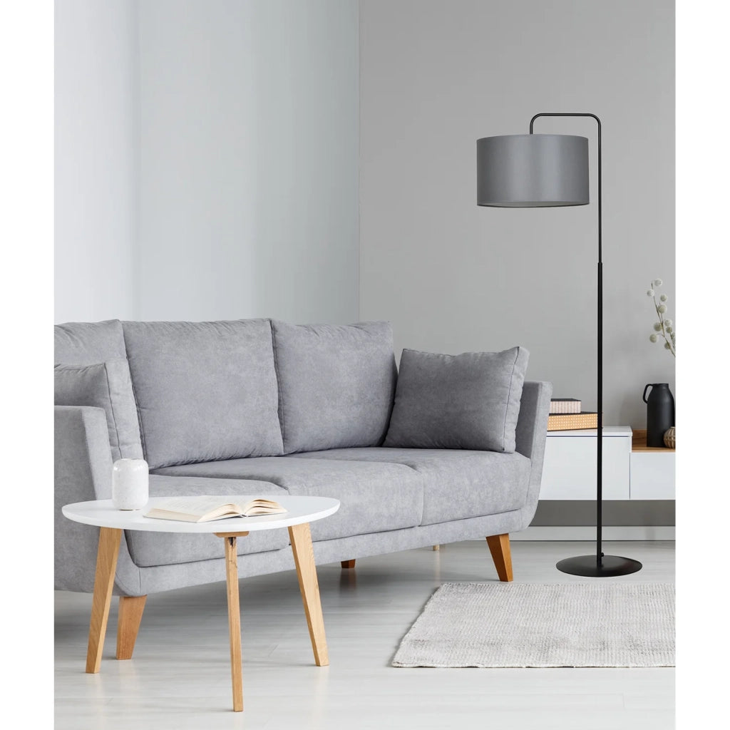 Piantana Contemporaneo Sigfrido Acciaio Nero Grigio 1 Luce E27 Ip20