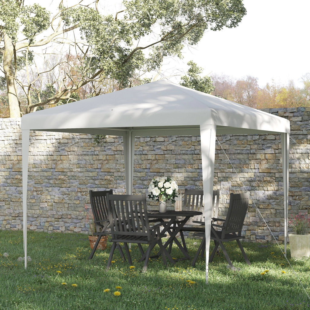 Gazebo da Giardino ¨C zephmum ¨C Bianco 2.7x2.7m Acciaio