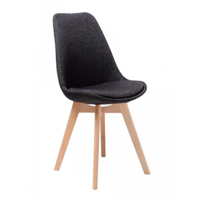 4x Sedia nera design moderno sala ufficio imbottita cm 54 x 48 x 84 h