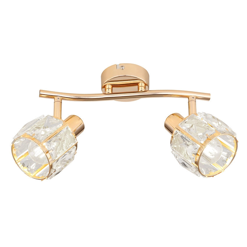 Plafoniera Dubai glamour oro rosa cristallo 2xE14 Candellux