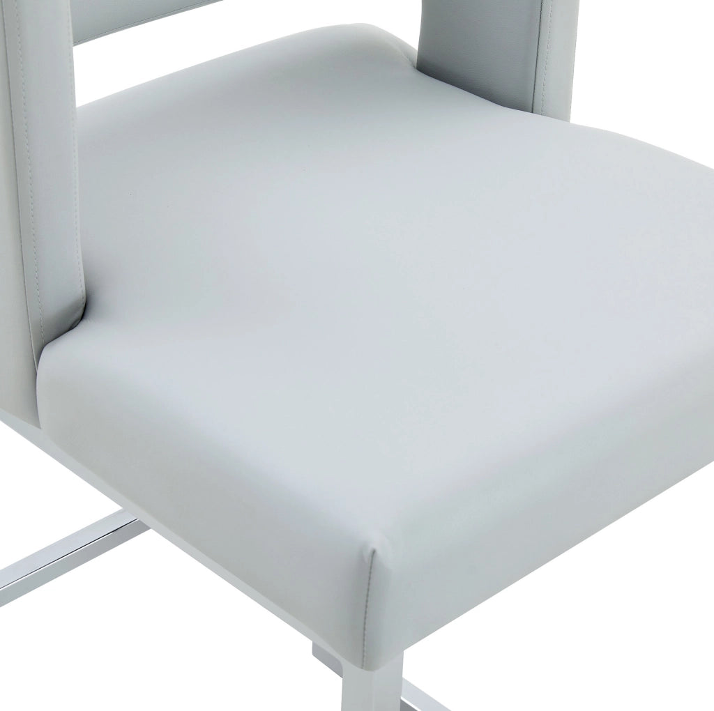 Sgabello da bar 91;4 cm con seduta imbottita in PU e gambe in metallo; grigio chiaro