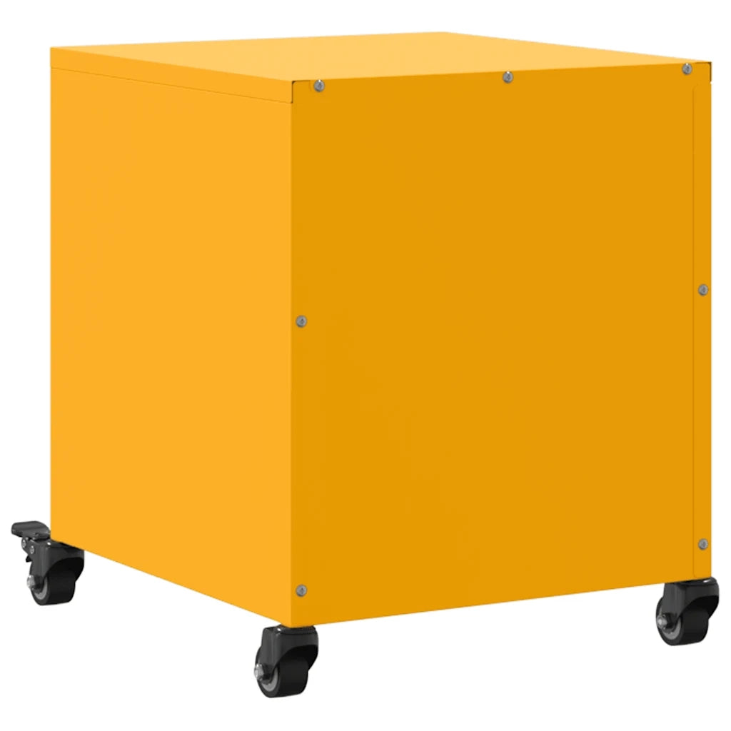Comodino-Tavolino da notte Giallo Senape 36x39x43,5 cm in Acciaio 590467