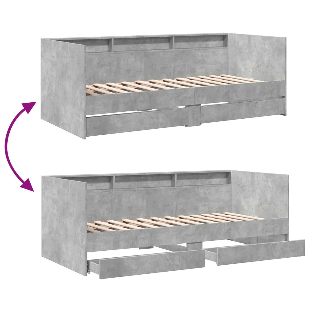 Telaio del letto con storage Grigio Cemento 80 x 200 cm 3429642