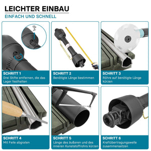 Albero cardanico T4 Giunto 1000-1100mm 460Nm 540rpm Cardano 40kW (55CV) 1 3/8" 6 denti 35mm rotondo