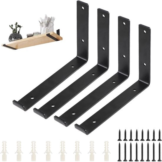 Sostegno per Pannelli in Acciaio - L-Shaped - Supporto per Pannelli - Sostegno per Parete - Pannelli in Acciaio - Altezza 23 cm - Per Librerie
