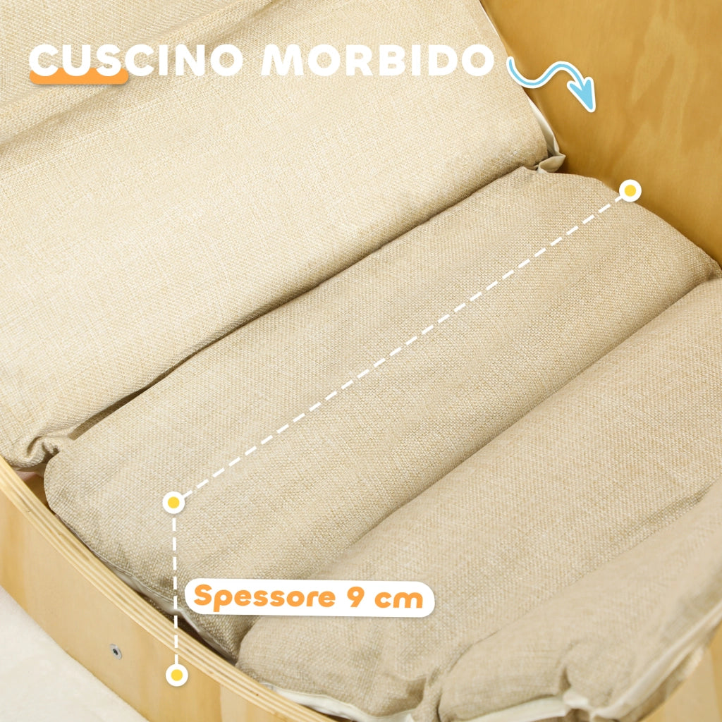 Arco Montessoriano 3 in 1 per Bambini da 18-48 Mesi, Struttura da Arrampicata, Tavolino e Dondolo con Cuscino