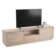 Mobile porta TV Morrigan, Credenza da soggiorno, Armadio basso per TV, Base parete attrezzata, 160x30 h42 cm, Beige