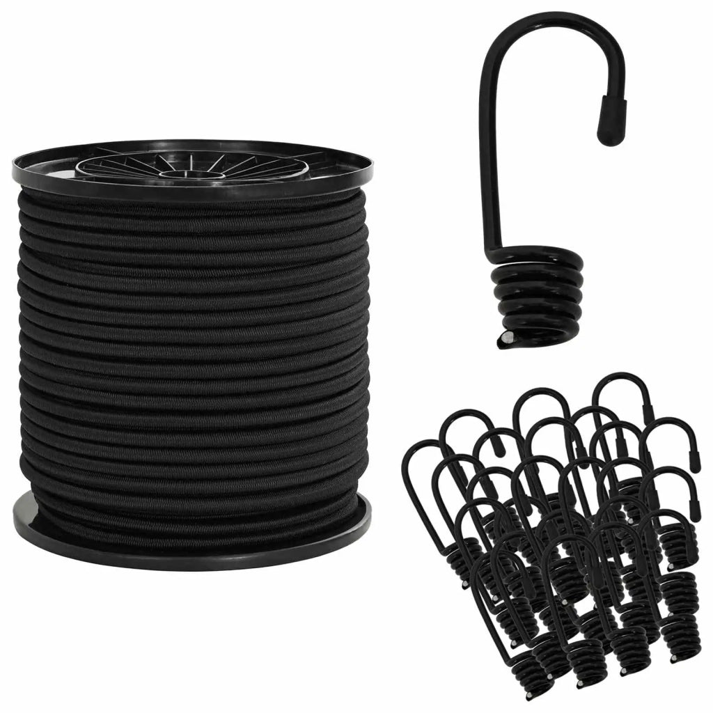 Corde Bungee con Ganci 6 mm Nero PP e gomma 42047658