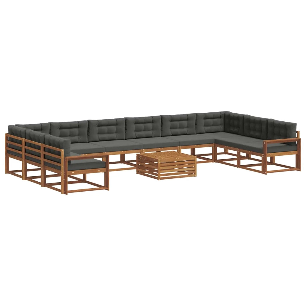Set di divani da esterno 11 pcs Naturale e Antracite 3368280