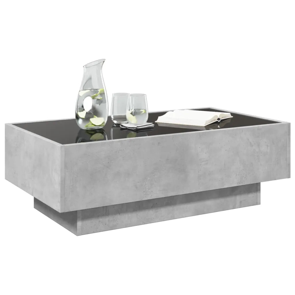 vidaXL Tavolino Salotto con LED Grigio Cemento 90x50x30 cm Multistrato