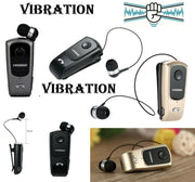 AURICOLARE CUFFIE BLUETOOTH RETRATTILE WIRELESS CLIP con VIBRAZIONE iOS Android