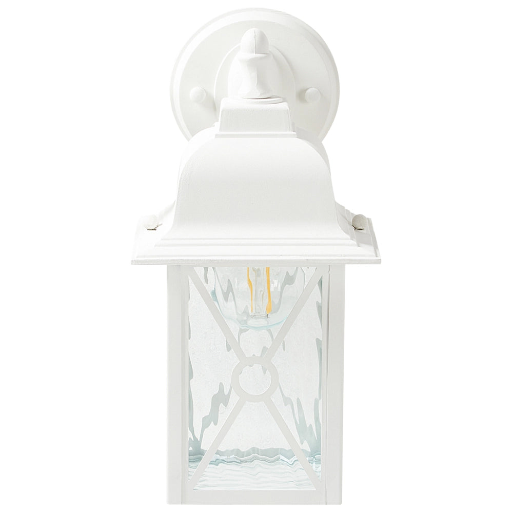 Lampada da parete in metallo bianco 30 cm tradizionale lanterna da parete per esterni e giardino