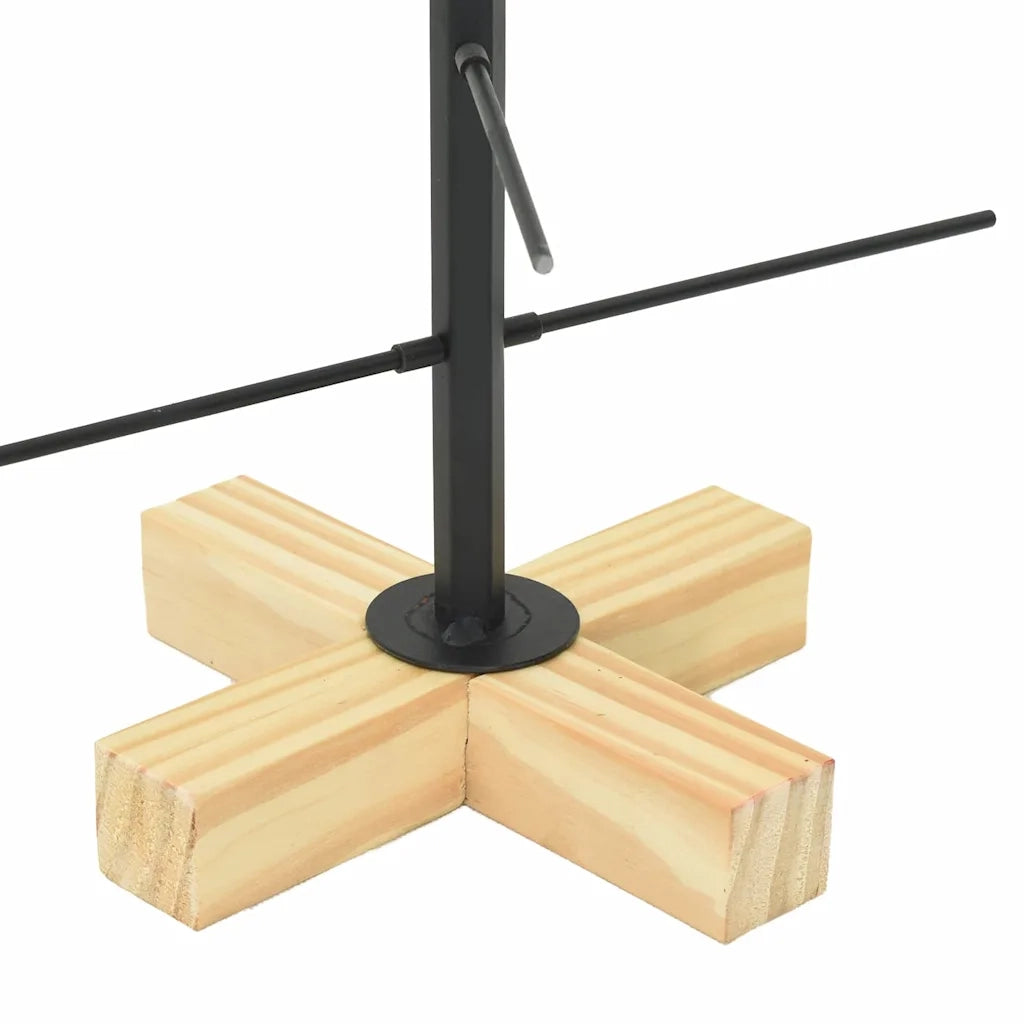 Albero di Natale in metallo con supporto-Decorazioni natalizie Nero 60 cm