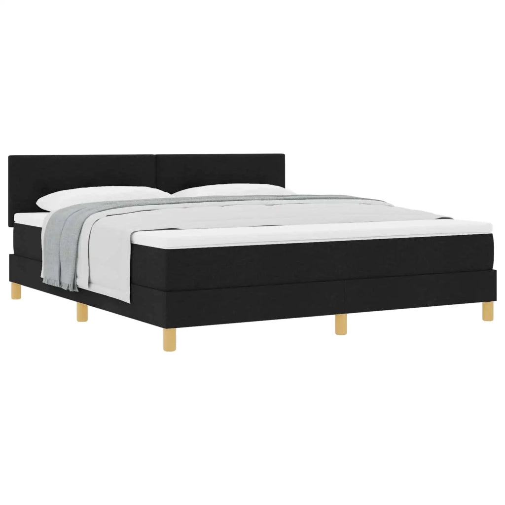 Letto a molle con cuscino Nero 180 x 200 cm Tessuto 3338939