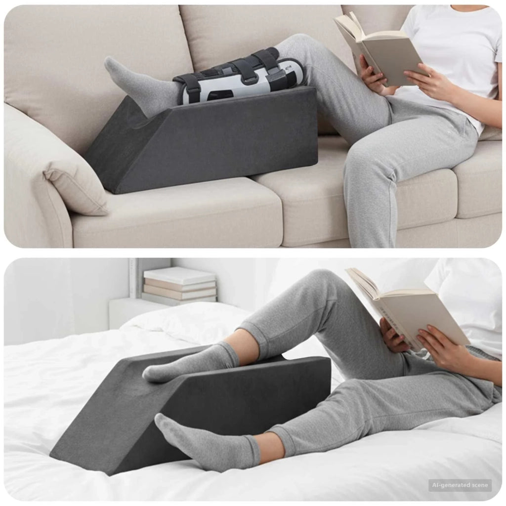 Cuscino per Gambe Grigio 68 x 25 x 21,5 cm Schiuma PU 42020193