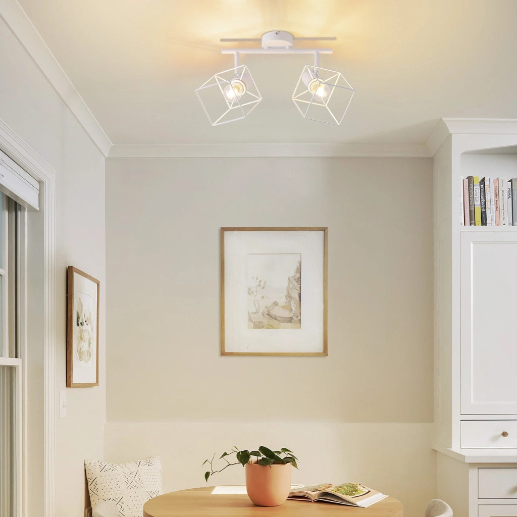 ZMH Faretto da soffitto 2 fiamme orientabile a 350° lampada da soffitto vintage in metallo per soggiorno