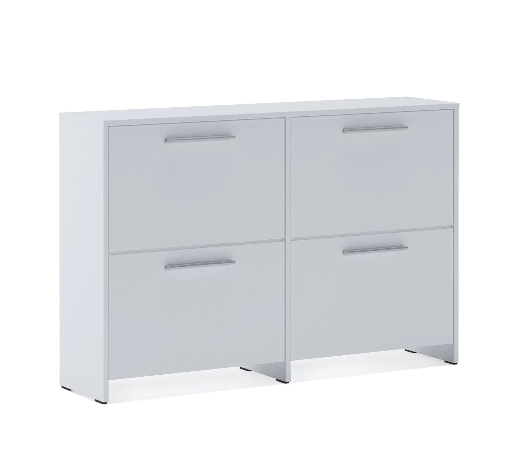 Mobile Portascarpe Moruzzo, Scarpiera 4 Ripiani, 120x28x79h cm Bianco