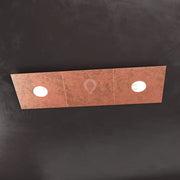 ECCENTRIC APPLIQUE-PLAFONIERA 2 LUCI + 1 DECORATIVO FOGLIA RAME 1156-2L1D-FR